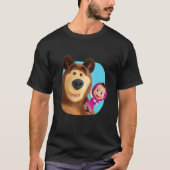 Masha and the Bear Duo together blue Tシャツ (正面)