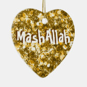 Mashallahのイスラム教のお祝いの金ゴールドのオーナメント セラミックオーナメント (右)