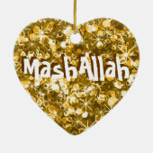 Mashallahのイスラム教のお祝いの金ゴールドのオーナメント セラミックオーナメント (裏面)