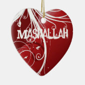 Mashallahのイスラム教の赤いオーナメント セラミックオーナメント (右)