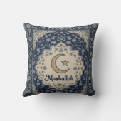 Mashallah blue printed Cushion Ramadan decor クッション (裏面)