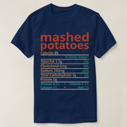 Mashed Potato Nutrition FactsRetro Vintage Tシャツ (デザイン正面)