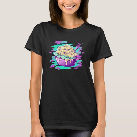 Mashed Potatoes Vaporwave Retrowave Aesthetic Tシャツ (正面)