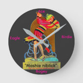 "Mashie niblick" Wall Clock ラウンド壁時計 (正面)