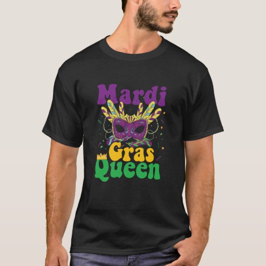 Mask and beads Let the Shenanigans Begin Mardi gra Tシャツ (正面)