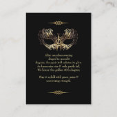 Mask Black Gold 50th Masquerade Birthday  プレイスカード (裏面)