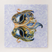  Mask Featuring Ornate Golden and Blue Patterns ジグソーパズル (横)
