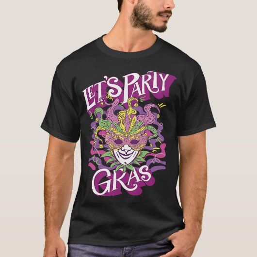Mask Mardi Gras Let's Party Parade Shenanigans Car Tシャツ (正面)