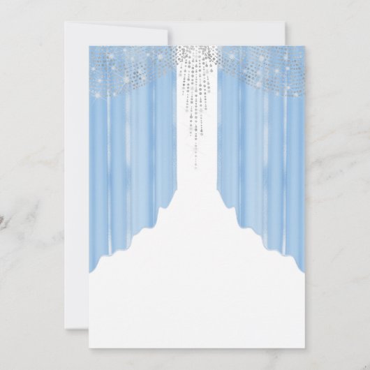 Mask Masquerade Light Blue Quinceanera 招待状 (裏面)