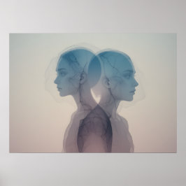 Mask of Emotions Poster Abstract Wall Art ポスター