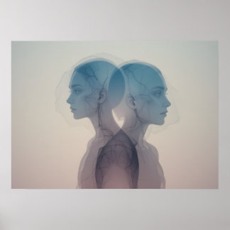 Mask of Emotions Poster Abstract Wall Art ポスター