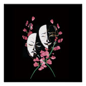 Mask poster - black + white ポスター (正面)