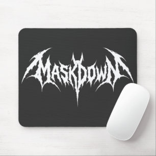 Maskdownスパイキーレタリングコウモリの羽メタロゴ マウスパッド