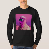 Masked Arab in a Vaporwave Desert Retrowave style Tシャツ (正面)