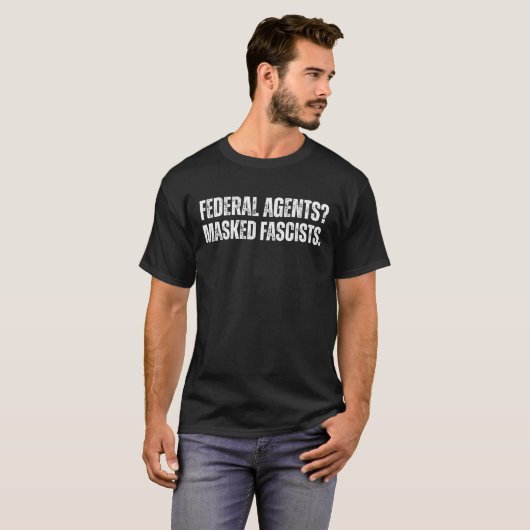 Masked Fascists ICE Protest Tシャツ (正面フル)