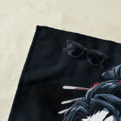Masked Geisha Musician Dark Japanese Art ビーチタオル (インサイチュ)