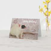 Masked Rat - Ratty Birthday カード (黄色い花)