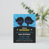 Masked Superheroes子供の誕生日パーティの招待状 招待状 (スタンド正面)