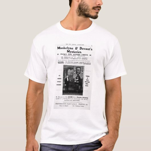 Maskelyne及びDevantのミステリーのための広告 Tシャツ (正面)