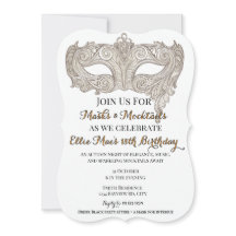 Masks & Mocktails Gold Masquerade Birthday