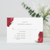 Mason エレガント Jar RSVPカード – 赤 (スタンド正面)