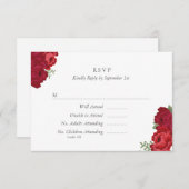 Mason エレガント Jar RSVPカード – 赤 (正面/裏面)