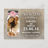 Mason 素朴 Jarと写真の保存日付 案内ポストカード (正面)