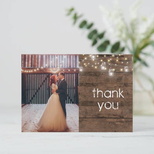 Mason 素朴 Jar String Lights写真ありがとう サンキューカード (スタンド正面)