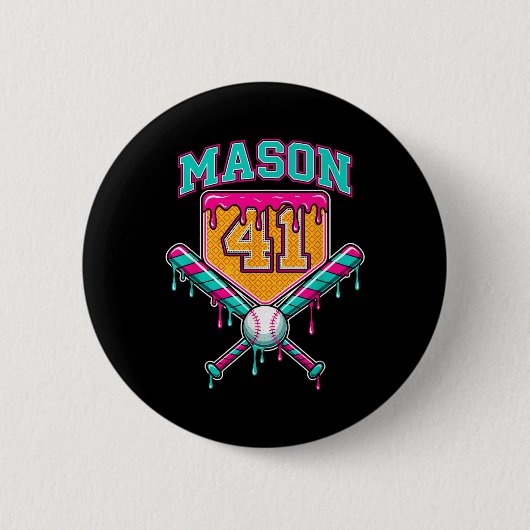 Mason 41 ミーム アイスクリーム 滴る Bysebyll 誕生日 コス 缶バッジ (正面)
