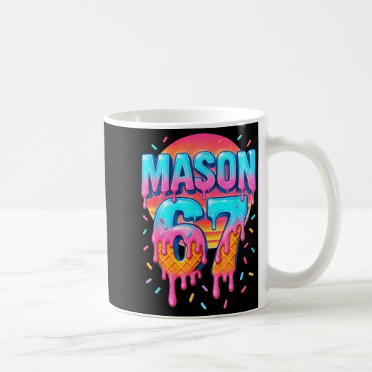 Mason 67 Costume Ice Cream Baseball Drip 6 7 Meme コーヒーマグカップ (右)