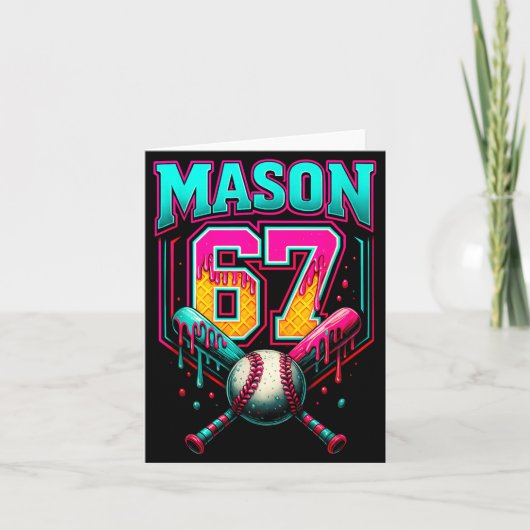 Mason 67 Funny Ice Cream Drip Baseball Ice Cream D カード (正面)