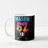Mason 67 Funny Ice Cream Drip Baseball Ice Cream D コーヒーマグカップ (左)