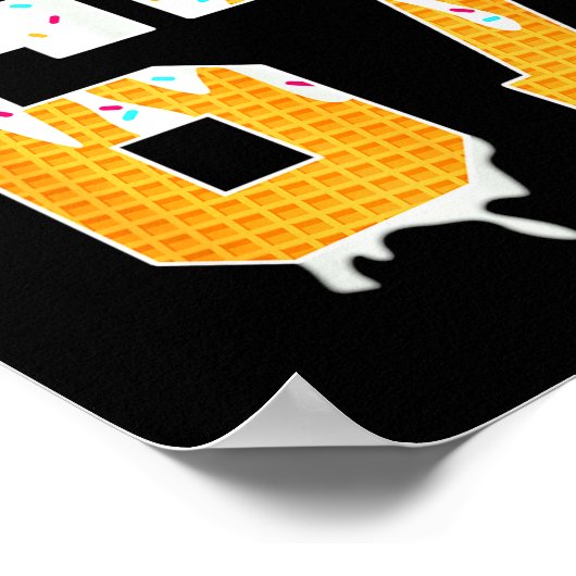 Mason 67 Funny Ice Cream Drip Baseball Ice Cream D ポスター (角)