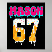 Mason 67 Funny Ice Cream Drip Baseball Ice Cream D ポスター (正面)