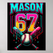 Mason 67 Funny Ice Cream Drip Baseball Ice Cream D ポスター (正面)