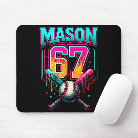 Mason 67 Funny Ice Cream Drip Baseball Ice Cream D マウスパッド (マウス)