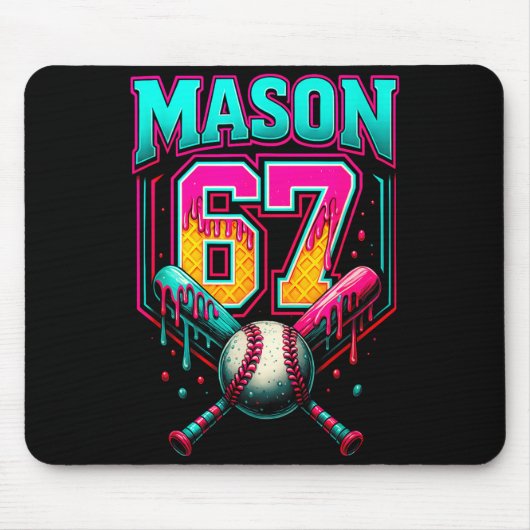 Mason 67 Funny Ice Cream Drip Baseball Ice Cream D マウスパッド (正面)