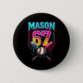 Mason 67 Funny Ice Cream Drip Baseball Ice Cream D 缶バッジ (正面)