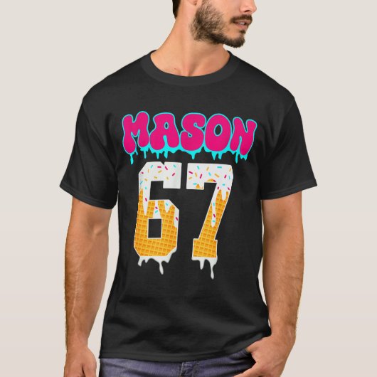 Mason 67 Funny Ice Cream Drip Baseball Ice Cream D Tシャツ (正面)