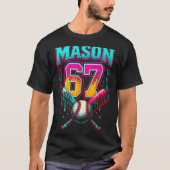 Mason 67 Funny Ice Cream Drip Baseball Ice Cream D Tシャツ (正面)