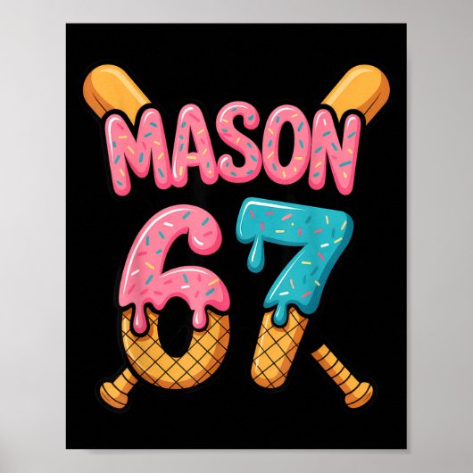 Mason 67 Ice Cream Drip Baseball  ポスター (正面)