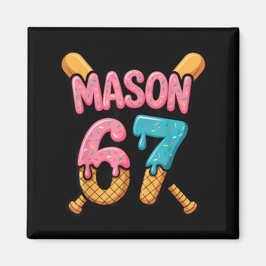 Mason 67 Ice Cream Drip Baseball  マグネット (正面)
