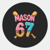 Mason 67 Ice Cream Drip Baseball  ラウンドシール (正面)