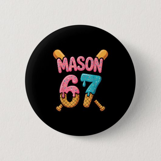 Mason 67 Ice Cream Drip Baseball  缶バッジ (正面)