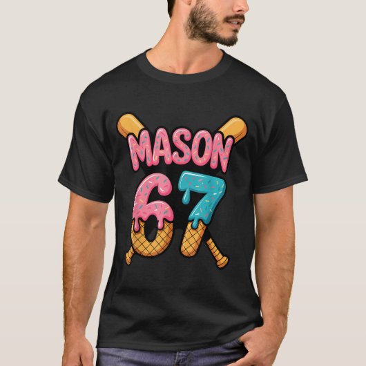 Mason 67 Ice Cream Drip Baseball Tシャツ (正面)