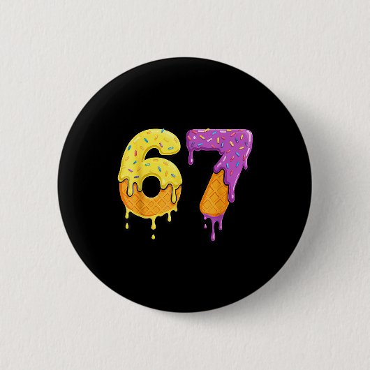 Mason 67 Ice Cream Drip Meme Six Seven Funny  缶バッジ (正面)