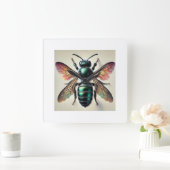 mason bee 081024IREF247 - Watercolor スクエア壁時計 (ホーム)