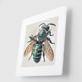Mason Bee 161024IREF237 - Watercolor スクエア壁時計 (傾斜)