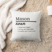 Mason、Boy パーソナライズされた Name Definition クッション (ブランケット)