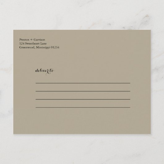 Mason Jarとガーベラデイジー日付の保存 案内ポストカード (裏面)